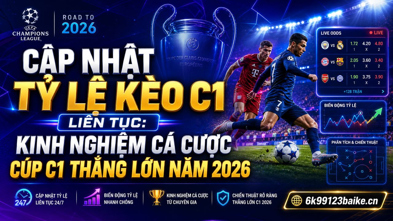 Cập nhật tỷ lệ kèo C1 liên tục: Kinh nghiệm cá cược cúp C1 thắng lớn năm 2026