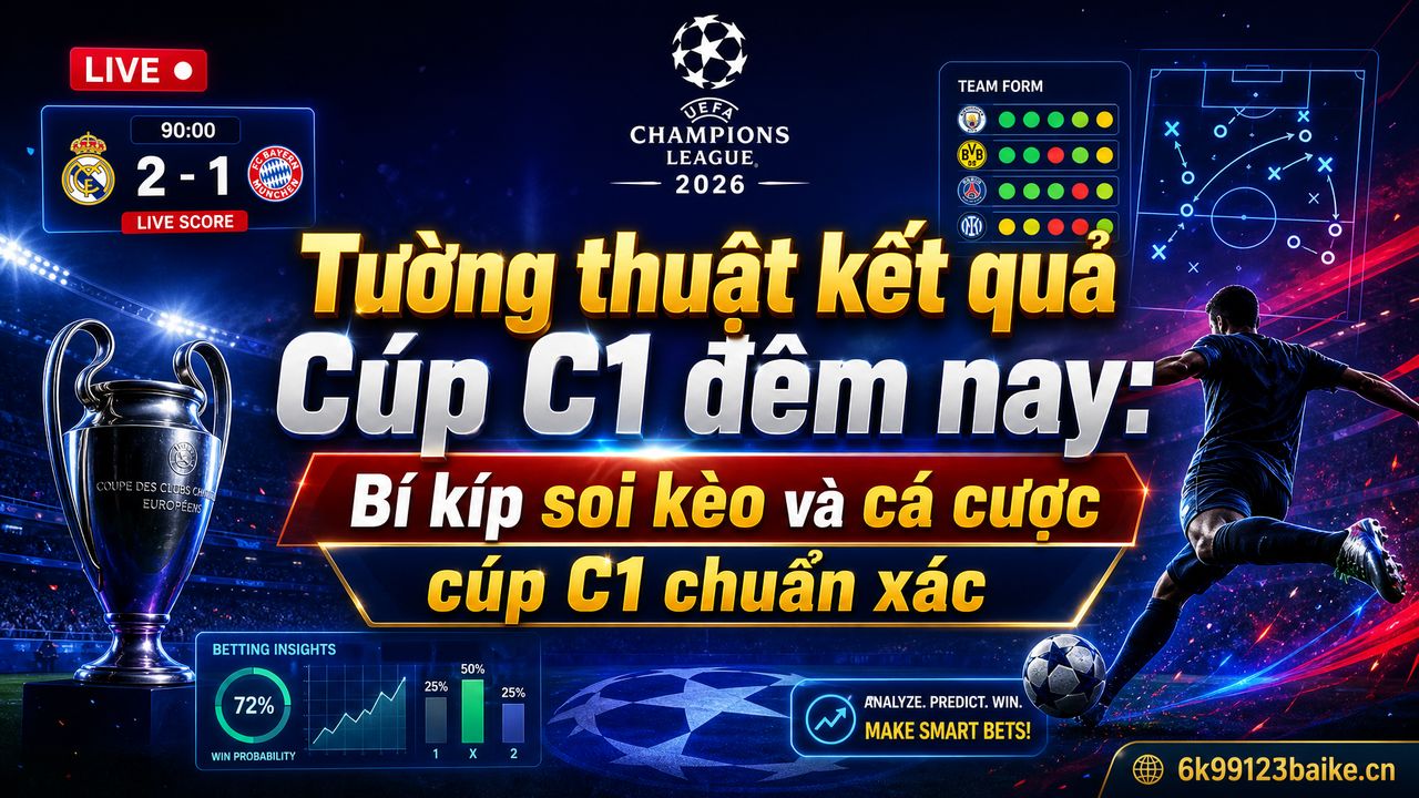Tường thuật kết quả Cúp C1 đêm nay: Bí kíp soi kèo và cá cược cúp C1 chuẩn xác