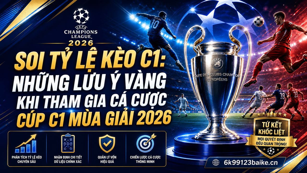 Soi tỷ lệ kèo C1: Những lưu ý vàng khi tham gia cá cược cúp C1 mùa giải 2026