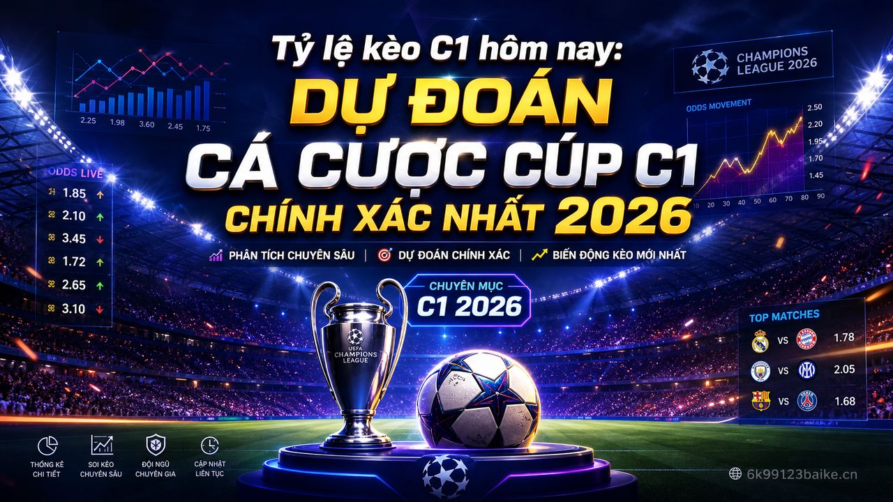 Tỷ lệ kèo C1 hôm nay: Dự đoán cá cược cúp C1 chính xác nhất 2026